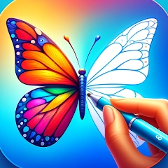 down Butterfly Draw Step by Step