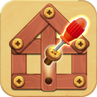 down Wood Puzzle: Screw Nuts