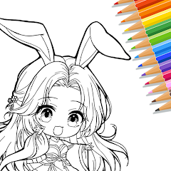 down Cute Drawing : Anime Color Fan