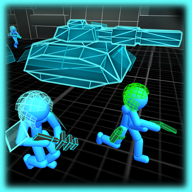 down Stickman Simulator Neon Tank Warriors Mod Apk