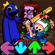 down FNF vs Rainbow Friends Blue V1 Mod Apk